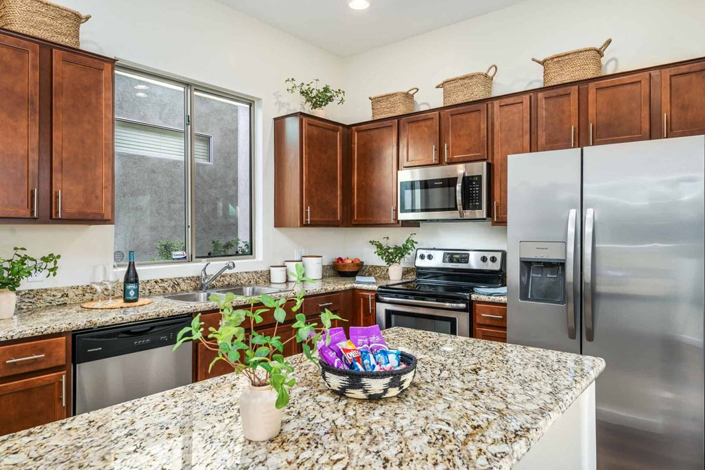 Kitchen with Stainless Steel Appliances at Avilla Marana Apartment Homes in Tucson Arizona