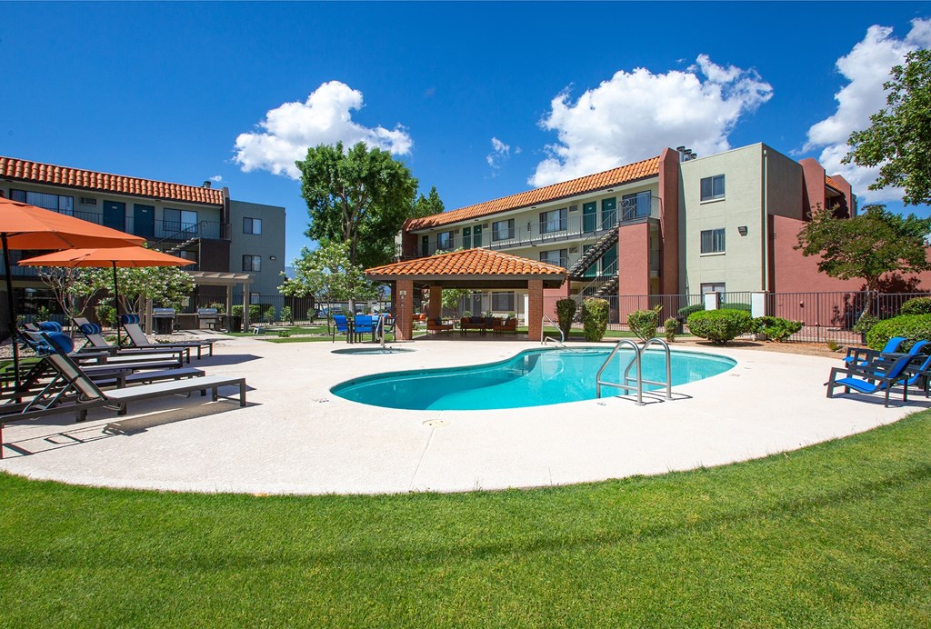Landscaping and Pool Area at Sky Island Apartments in Sierra Vista Arizona