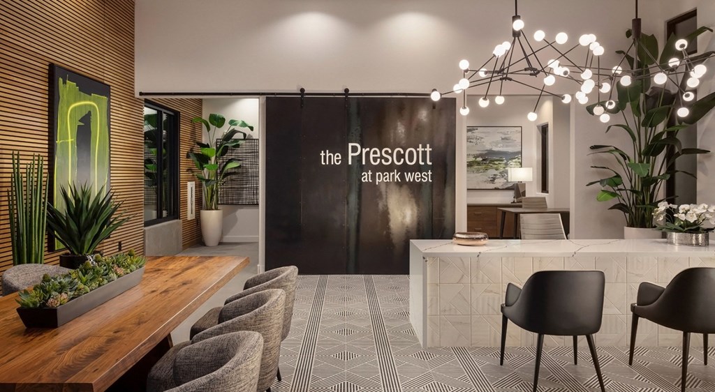 a rendering of the lobby of the pressort at park west