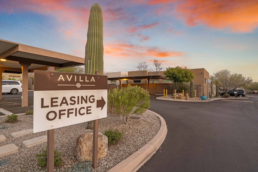 Leasing Office Directional Signage at Avilla Preserve Apartment Homes in Tucson Arizona