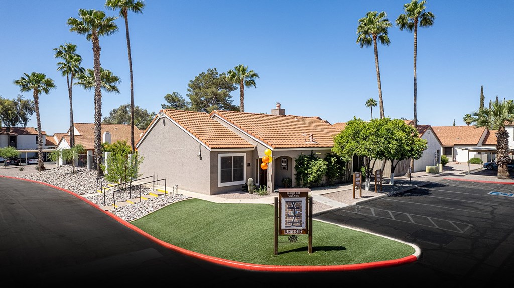 Leasing Office Exterior at Orange Tree Village Apartments in Tucson AZ