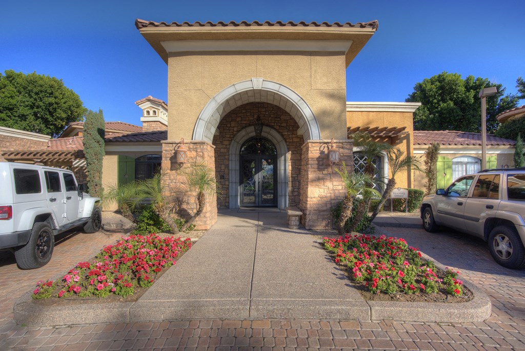 Leasing office entrance at La Borgata Apartments in Surprise AZ