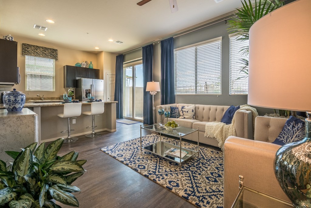 Living Room & Dining Area (2 Bedroom) at Palm Valley Villas in Goodyear, AZ