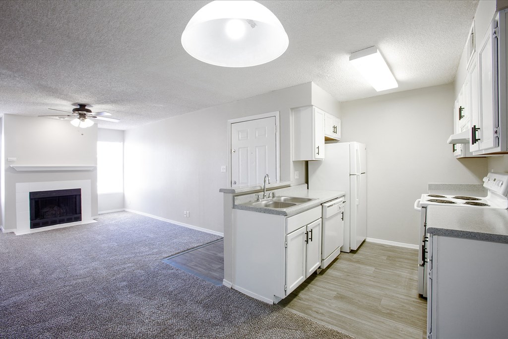 Living Room and Kitchen at Park Place Apartments in Las Cruces New Mexico