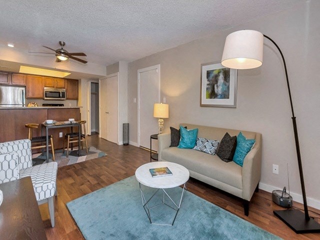 Living Room at Olive East Apartments