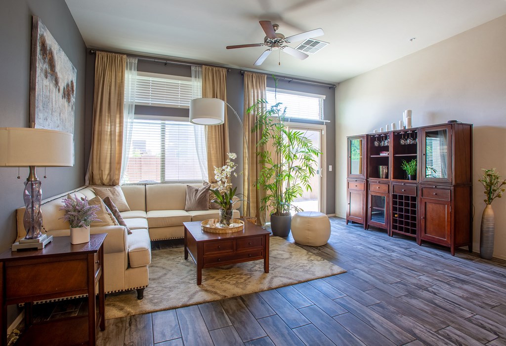 Living Room at Sabino Vista Apartment Homes in Tucson Arizona 3