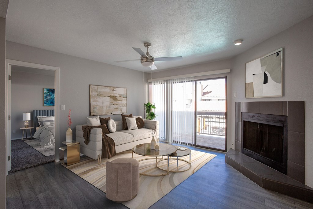 Living Room at The Grove at Tramway Apartments