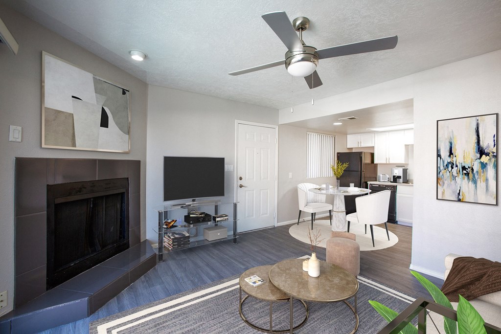 Living Room at The Grove at Tramway Apartments