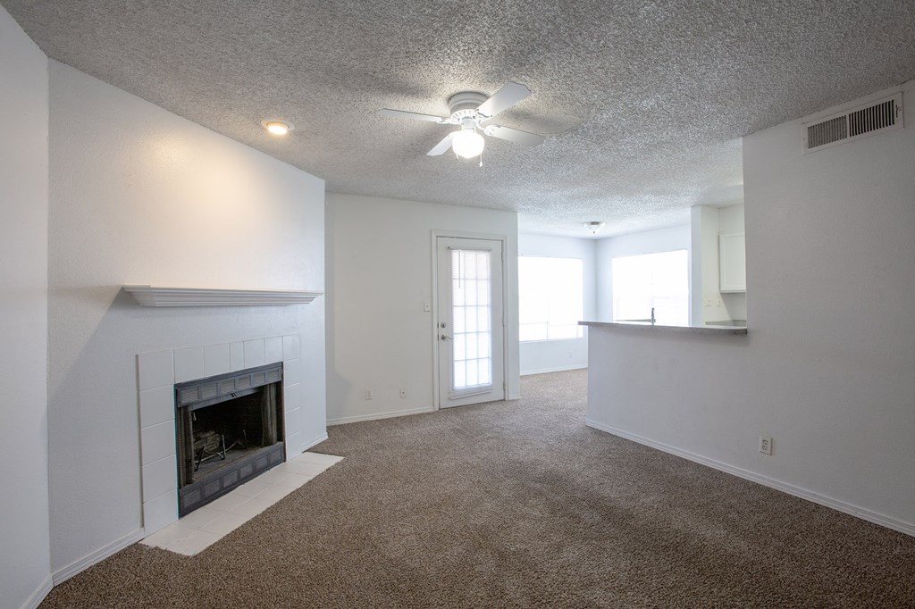 Living Room with Fire Place at Park Place Apartments in Las Cruces New Mexico