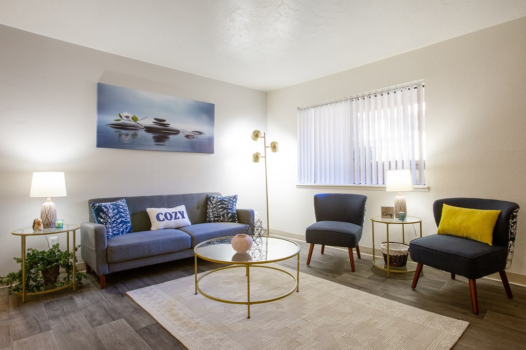 Living Room with Window View at The View at Catalina Apartments in Tucson Arizona