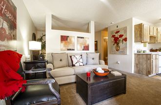 Living room at Comanche Wells Apartments in Albuquerque NM October 2020