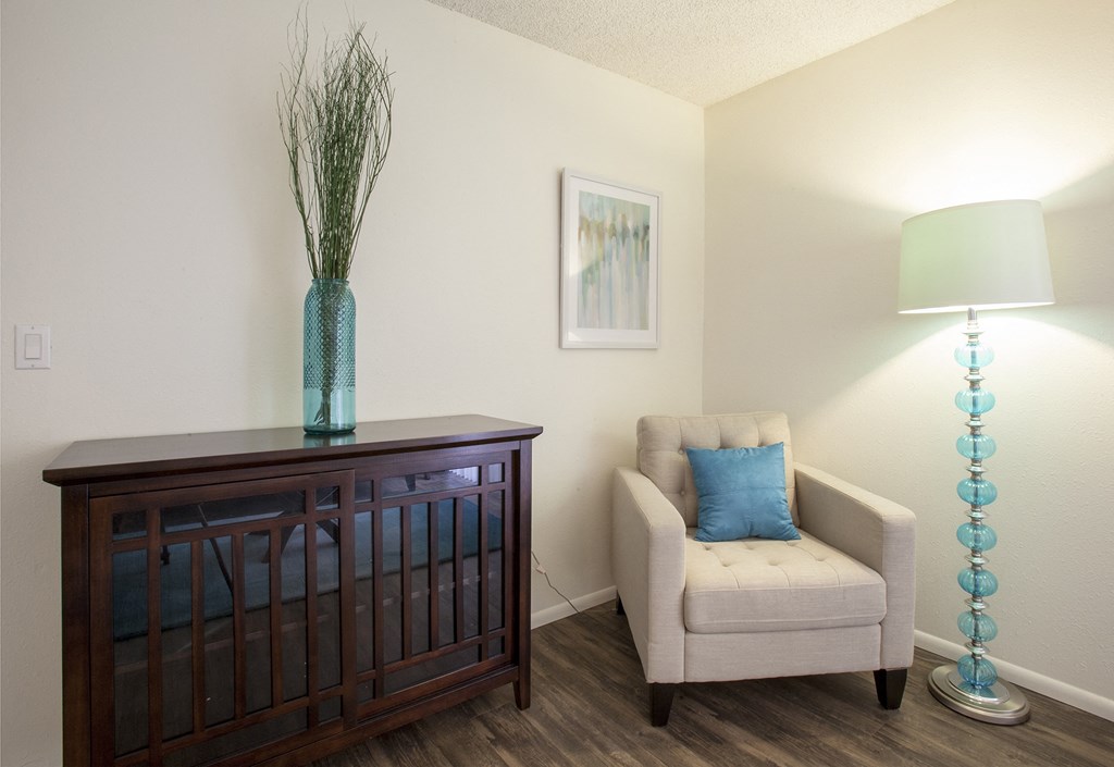 Living room at Saguaro Villas Apartments in Tucson AZ September 2020