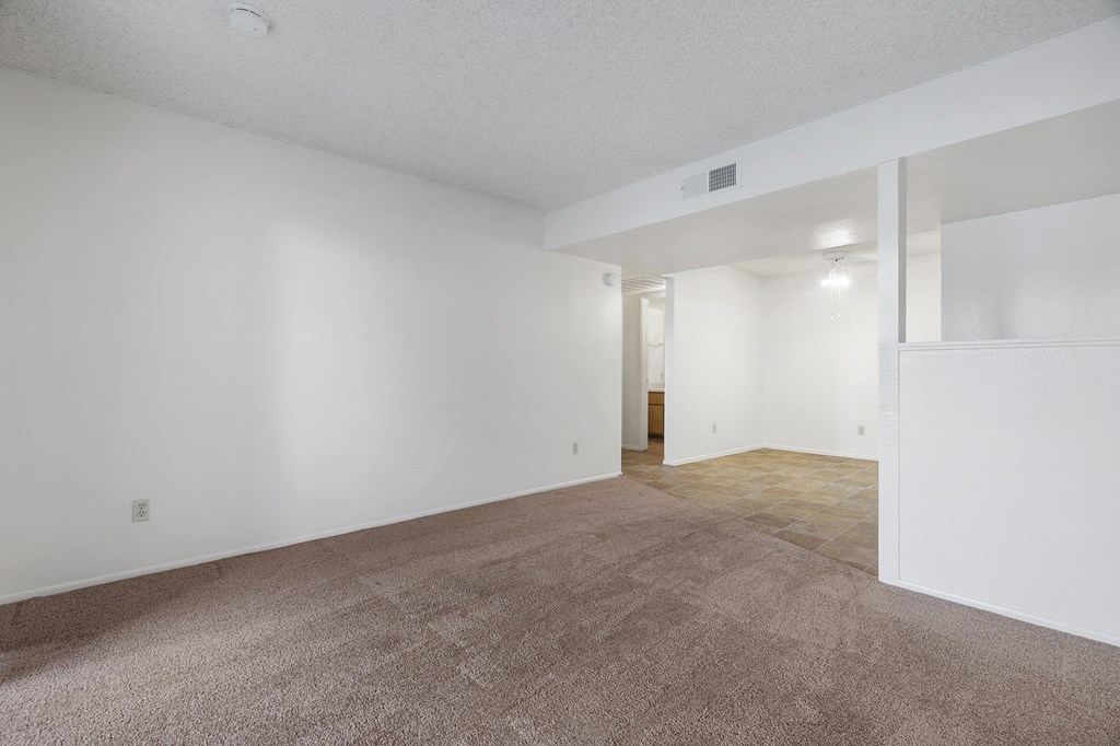 Living room at Townhomes on the Park Apartments in Phoenix AZ Nov 2020