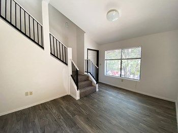 Living room at University West Apartments in Flagstaff AZ April 2021