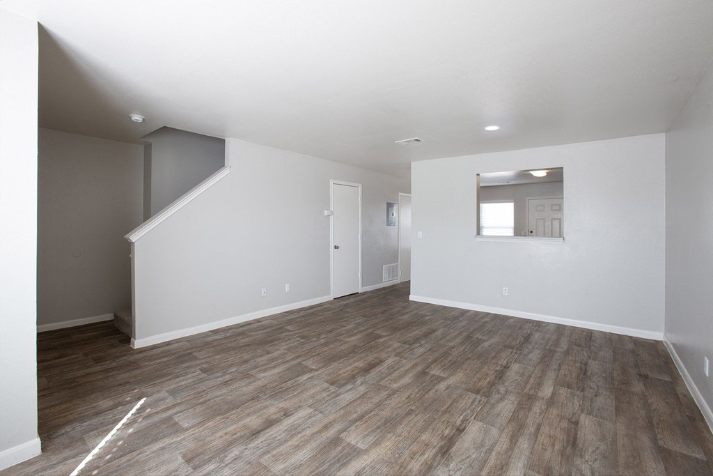 Livingroom with Stairs at The Bluffs at Tierra Contenta Apartments in Santa Fe New Mexico