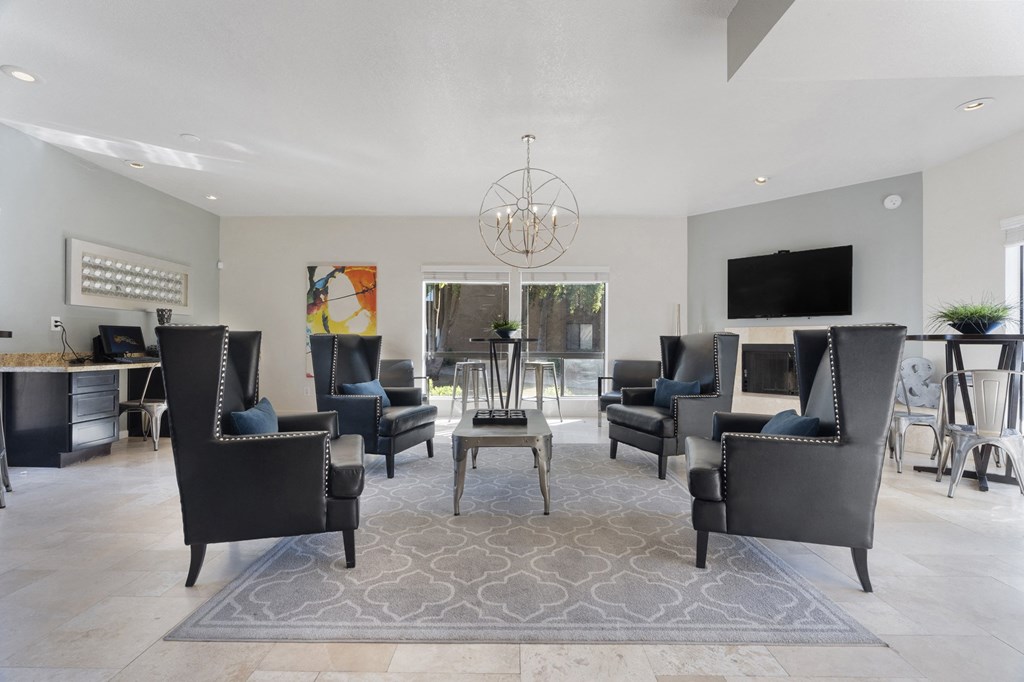 Lounge area at Avenue 8 Apartments in Mesa AZ Nov 2020