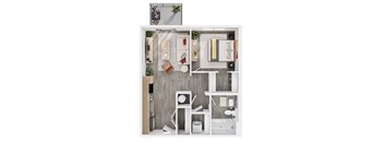 Lucero Apartments A1 one bedroom floorplan in Phoenix