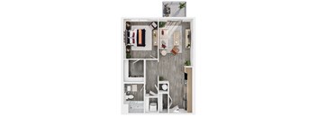 Lucero Apartments B1 One bedroom bedroom floorplan in Phoenix