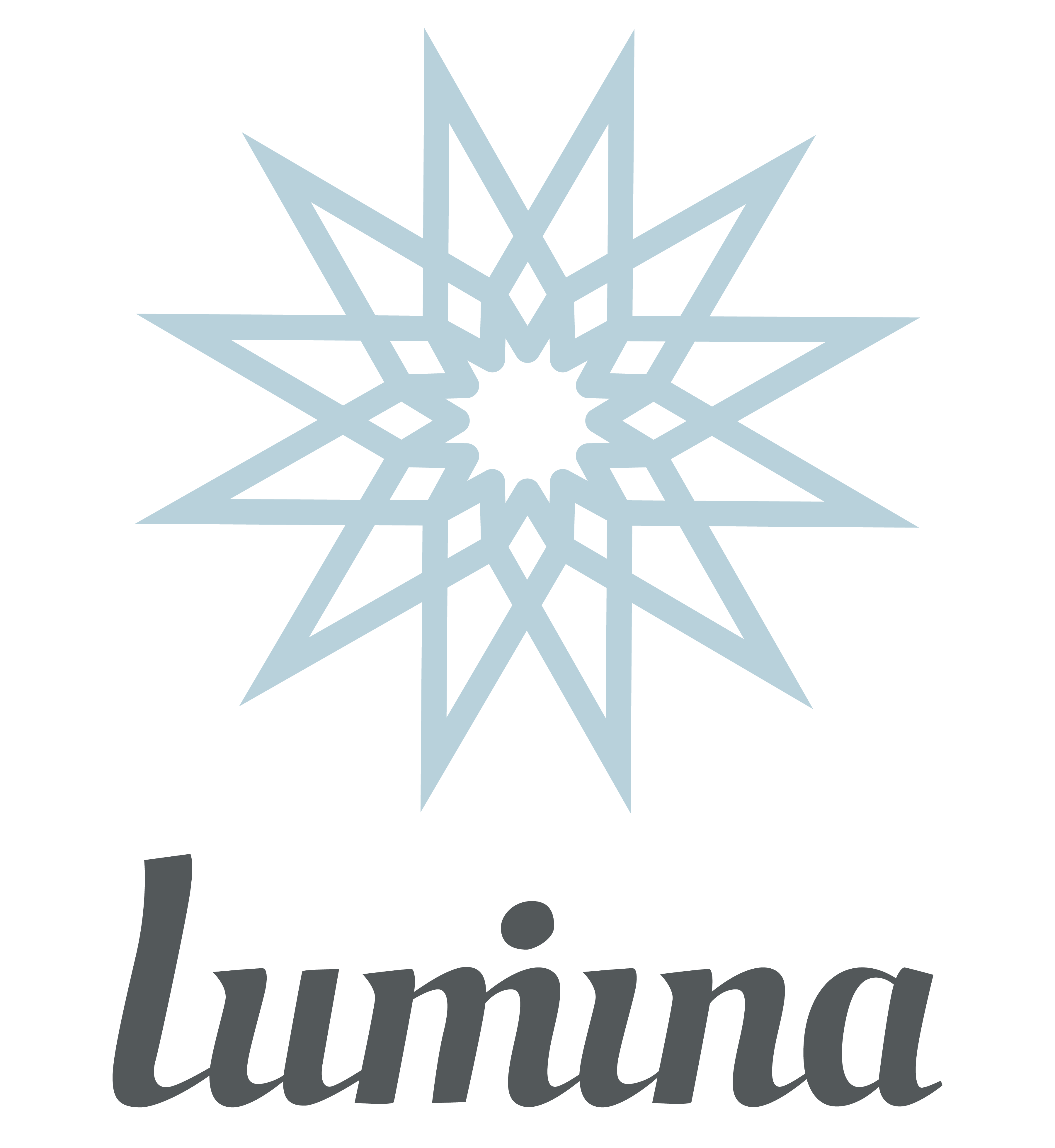 A graphic of a star with the word "lumina" written below it.
