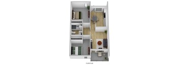 2x1 Maggie Floorplan at Vista Grande Apartments