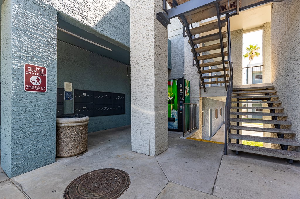 Mail and Staircase at Arcadia Lofts in Phoenix AZ Nov 2020