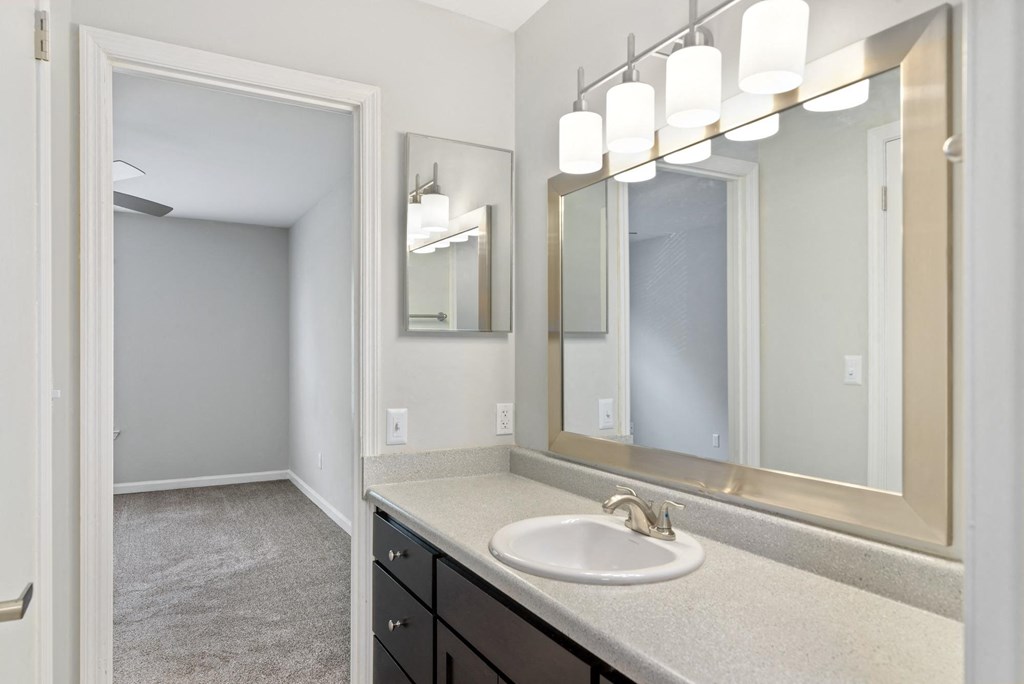 Master Bathroom Vanity at Laurel Valley Apartments in Mount Juliet Tennessee March 2021