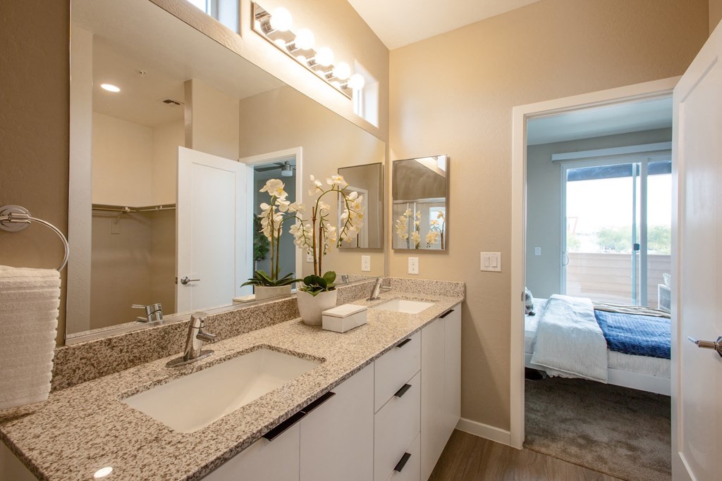 Master Bathroom of 2 Bedroom at The Prescott at Park West in Peoria Arizona