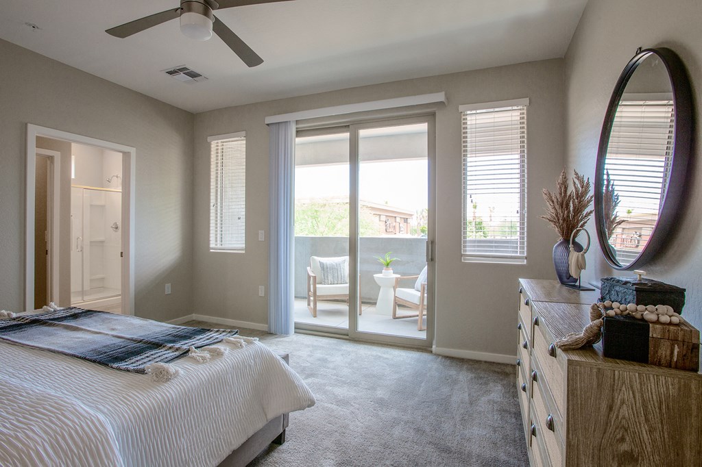 Master Bedroom at The Carson Townhome Apartments