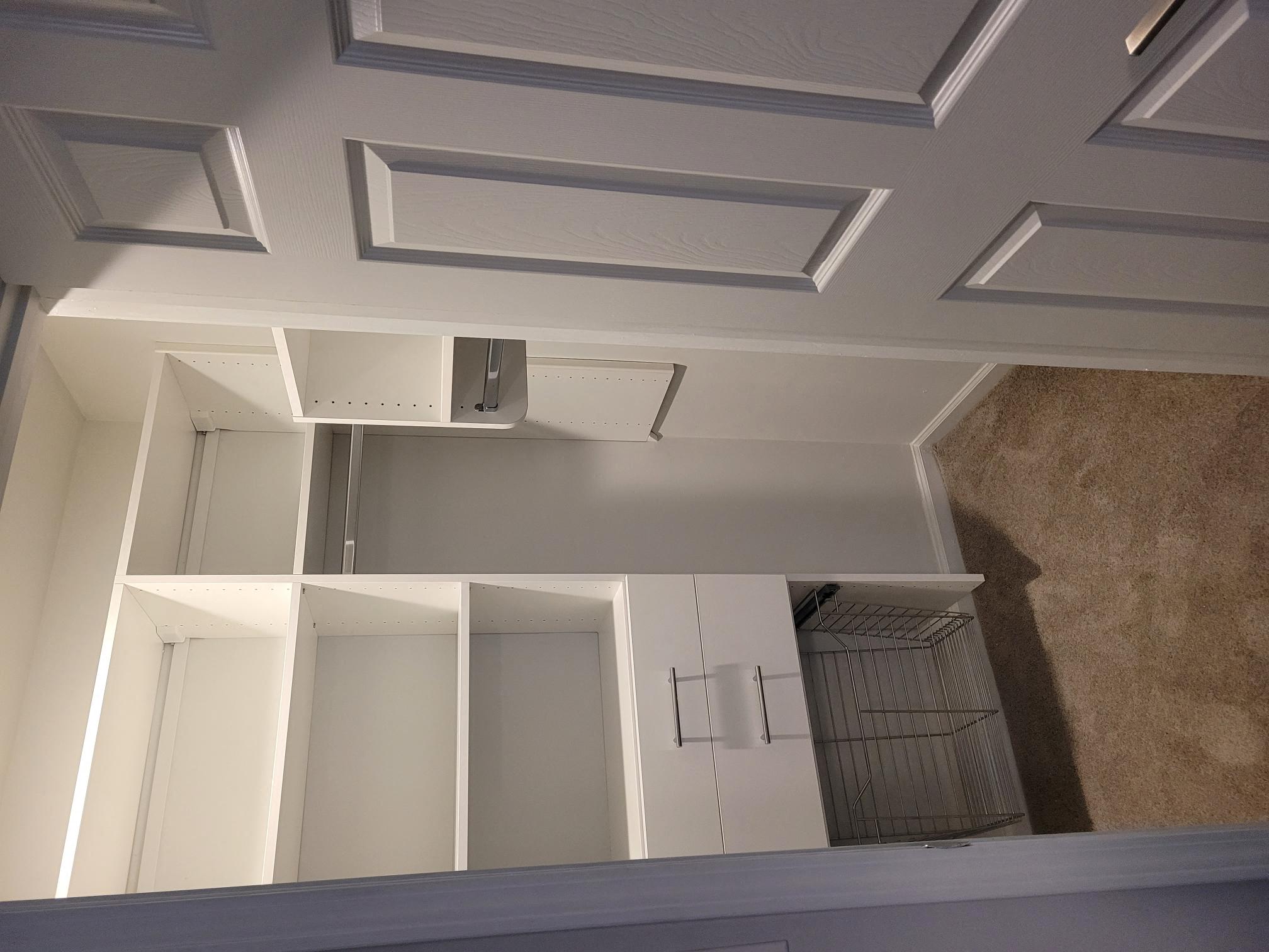 a view of the ceiling of a closet from above