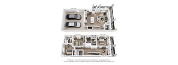 A 3D floor plan of a house with dimensions and a disclaimer at the bottom.