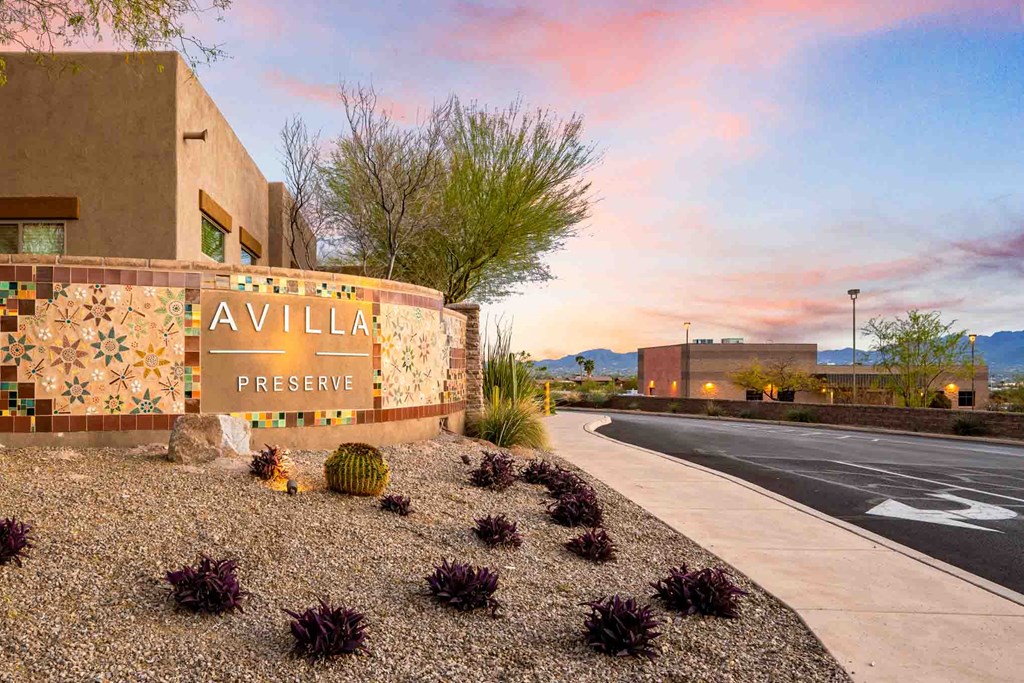 Monument Sign at Avilla Preserve Apartment Homes in Tucson Arizona