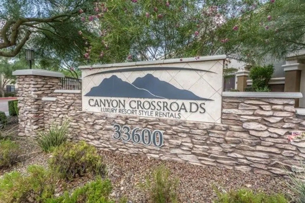 Monument Sign at Canyon Crossroads Apartment Homes in Phoenix AZ