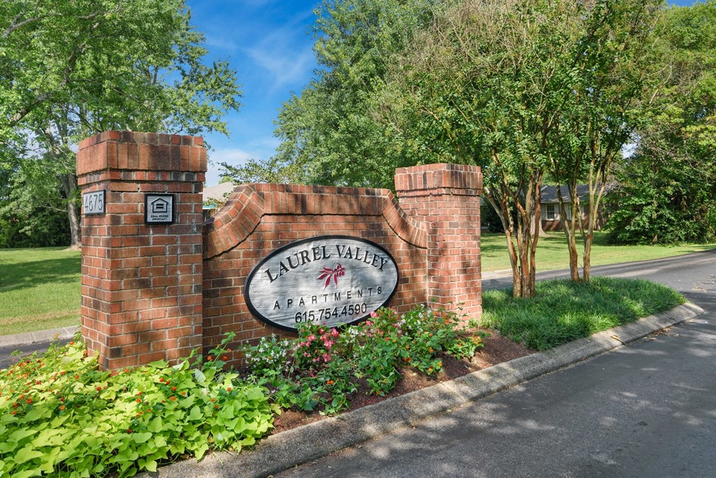 Monument Sign at Laurel Valley Apartments in Mount Juliet Tennessee March 2021 3