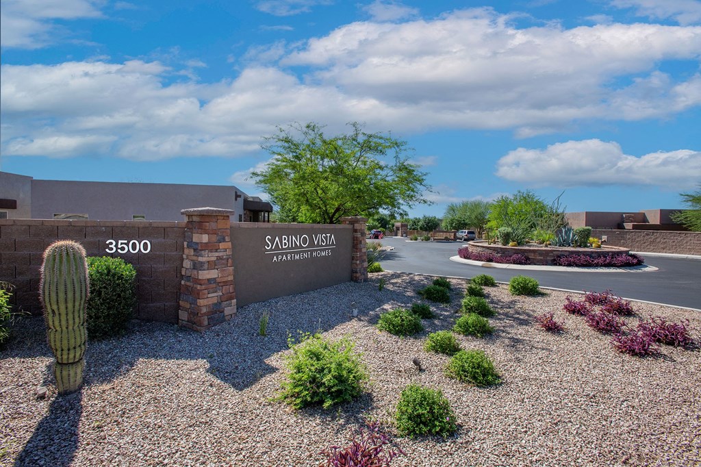 Monument Sign at Sabino Vista Apartments in Tucson