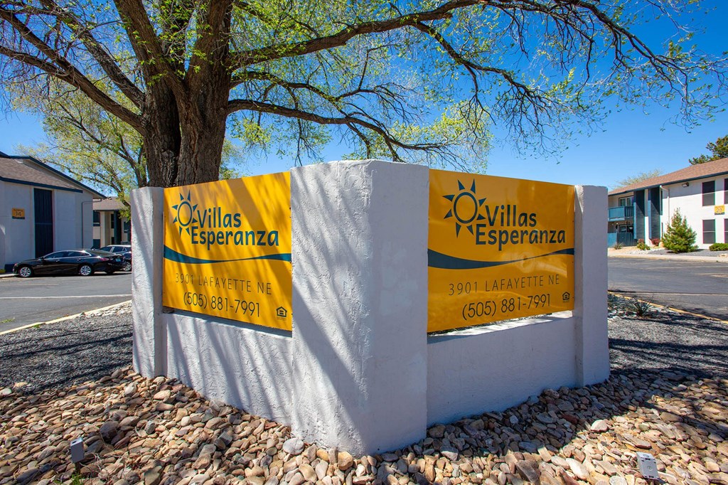 Monument Sign at Villa Esperanza Apartments in Albuquerque