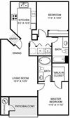 Two Bedroom Two Bathroom 993 Sq Ft