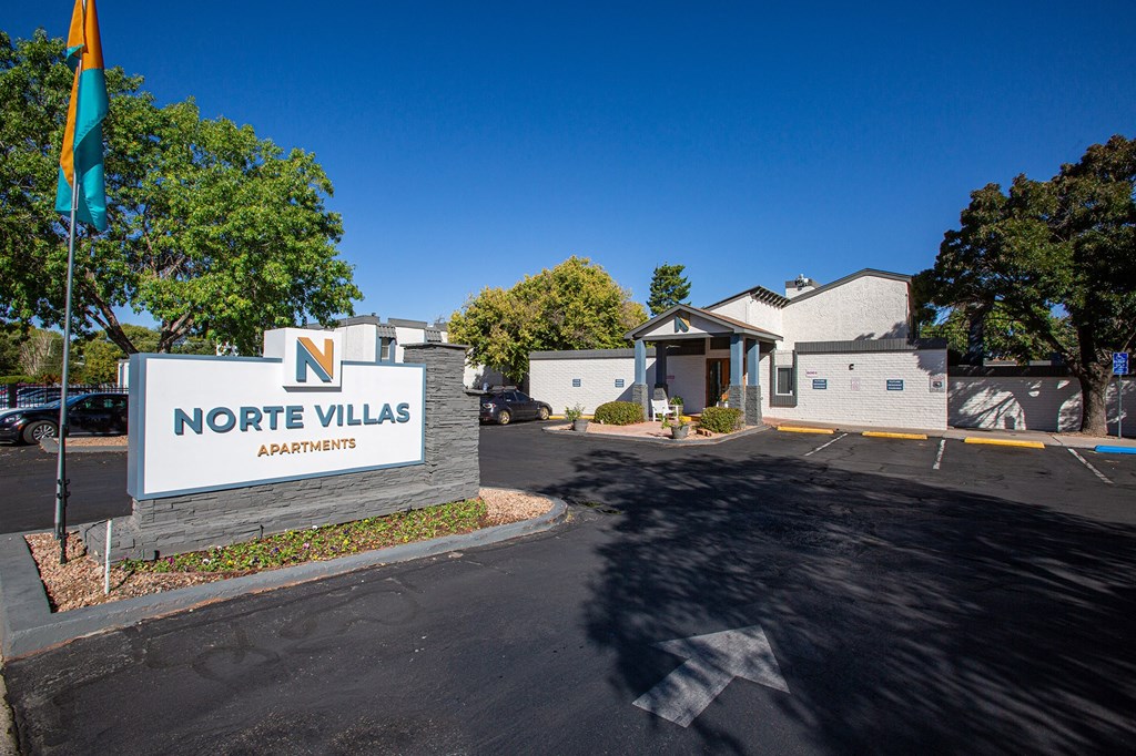 Norte Villas Apartments Monument Sign at Norte Villas in Albuquerque New Mexico