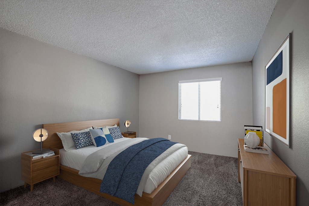 One Bed 625sqft Bedroom at River Oaks Apartments in Tucson
