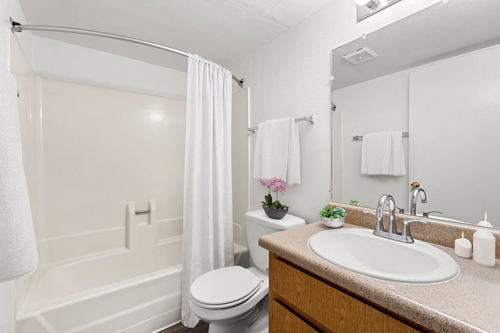 One Bedroom Bathroom at Shorebird Apartments in Mesa Arizona