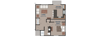 One Bedroom Floorplan at Avilla Tanque Verde