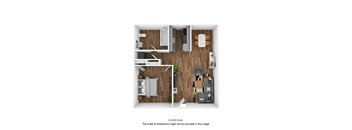 One Bedroom Floorplan Image at The Continental Apartments