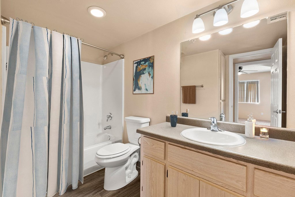 bathroom at Silver Cliffs Apartments in Bullhead City Arizona