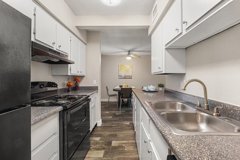One bedroom kitchen at Villa Toscana Apartments in Phoenix Arizona