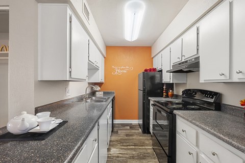 One bedroom kitchen at Villa Toscana Apartments in Phoenix Arizona