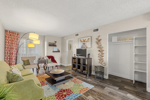 One bedroom living room at Villa Toscana Apartments in Phoenix Arizona