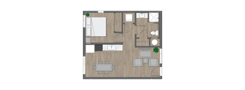 1B x 1B 2nd Ave Commons Floor Plan