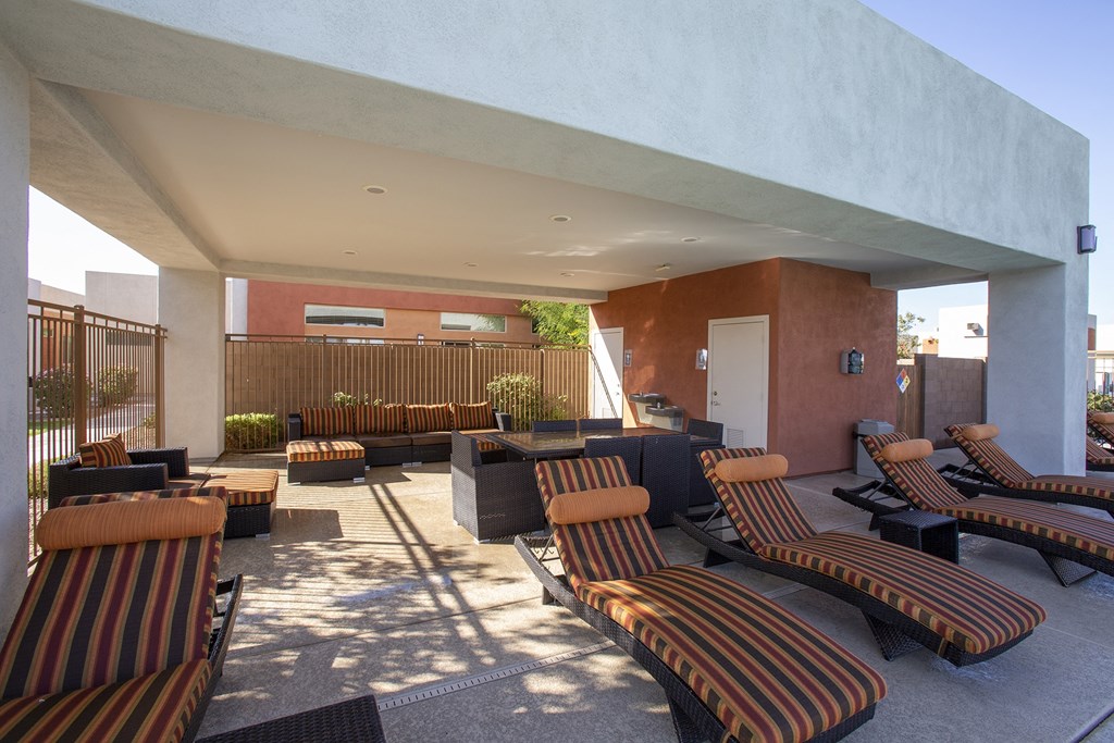 Outdoor Lounge area at Casitas at San Marcos in Chandler AZ Nov 2020