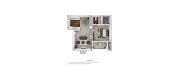 Park Place Apartments A1 1x1 580 sqft Floorplan