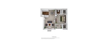 Park Place Apartments A2 1x1 620sqft Floorplan