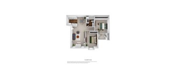 Park Place Apartments B1 2x1 800sqft Floorplan